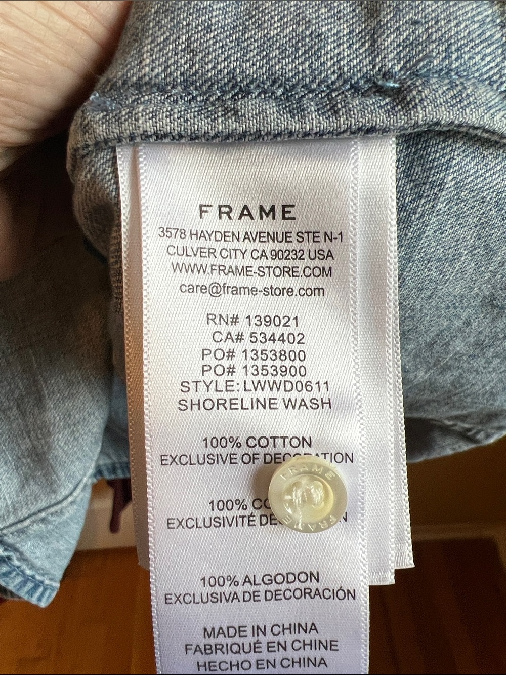 FRAME Seam Detail Denim Dress - Picture 6 of 6
